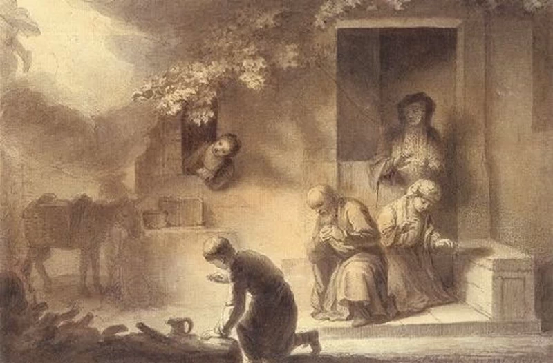 L'angelo lascia la casa del vecchio Tobia - Museo di Belle Arti di Lipsia